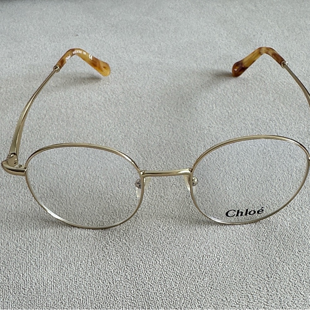 Chloe Gold Round Glasses, CE2155 717, sleek and classic